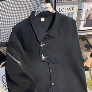 小众美式高街百搭新款高级感衬衫男女秋冬复古潮流上衣C689/P45图片