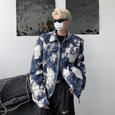 春秋季轻奢风高级感印花夹克衫男痞帅小众设计感炸街外套JK8535，男装夹克，星座1116A-1（原606A）