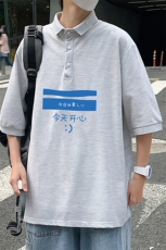 PL57033-P35翻领短袖polo衫男大码胖子半袖t恤男有领保罗衫模特，男装Polo衫，电商A040