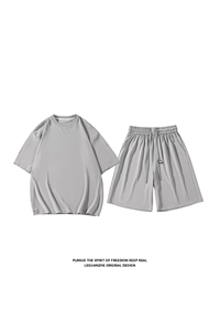 2024 夏季新款 港风白底大码冰丝短袖T恤套装M-5X HQ24506-P60图片