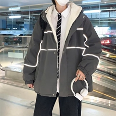 棉衣男士冬季潮牌ins宽松加绒棉服美式羊羔毛加厚外套W5967-P68，男装棉衣，星座512-2