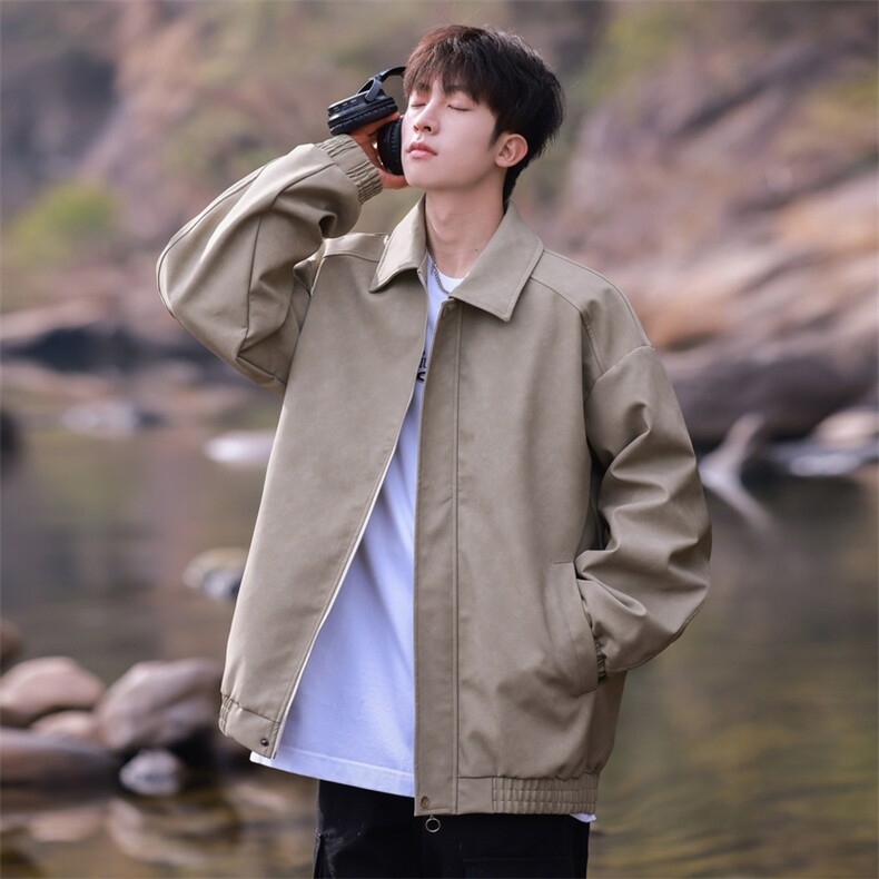 秋季新款PU防水皮夹克光版二开A406jk0021P85,男装夹克,星座309（原A406）