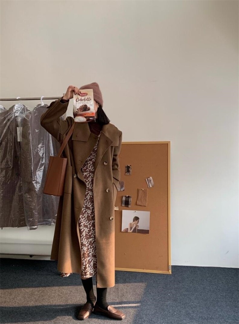 新款毛呢大衣女装中长款韩版，其它，MJJ