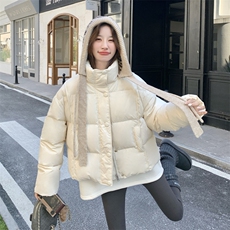 韩系毛织帽子（可脱卸）90绒加厚羽绒服2C239-117-P335-K458，女装羽绒服，2C239