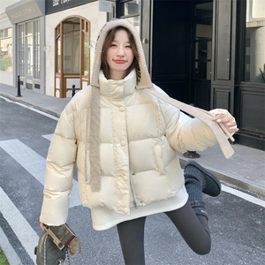 韩系毛织帽子（可脱卸）90绒加厚羽绒服 2C239-117-P335-K458图片