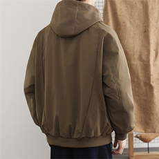 假两件羽绒服男士2025冬季潮流痞帅加厚连帽工装上衣男生外套，男装羽绒服，星座914