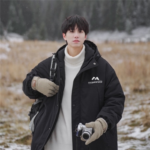 新疆山系休闲字母印花时尚连帽拼色棉服A247-MY563 特批95控158图片