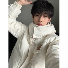 A291-P88冬季棉服外套学院风棉服胸标男女同款防风上衣，男装棉衣，星座911