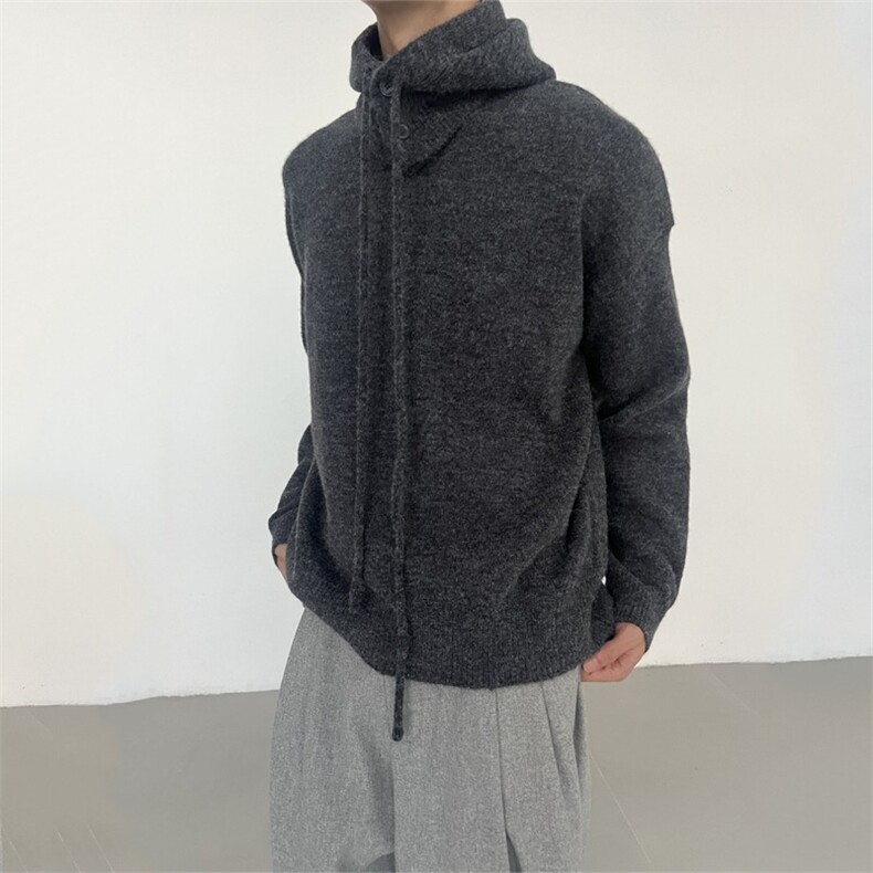 【有货】DGT11-P75小众设计款可拆卸连帽毛衣慵懒氛围感针织衫,男装针织衫/毛衣,星座603-2