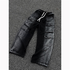 B221美式ins高街暗黑小众渐变色宽松工装牛仔裤LK23143-P80控108，男装牛仔裤，电商B221