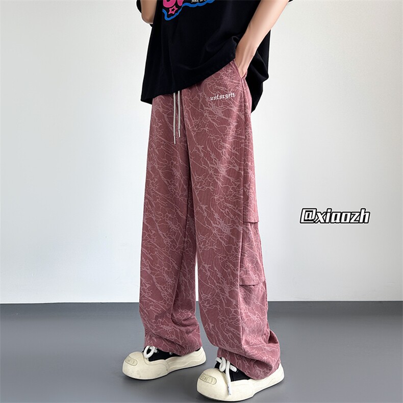 XZ616夏季扎染宽松百搭灯芯绒长裤抽绳休闲裤TY1023P55控68,男装休闲裤,星座512A（原616）