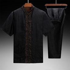 GBN8666夏季男式风唐装衬衫纯短袖爸爸装套装P600，男装民族服装，电商B360