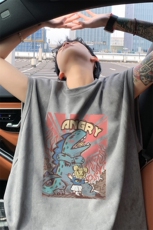 ！2025夏季新款男士麂皮绒背心情侣无袖T恤上衣TLBX20特P18，男装背心/马甲，电商B220