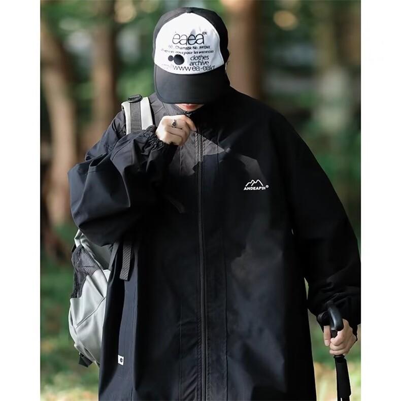 山系机能ins户外女外套潮复古防风冲锋衣宽松男夹克W23,男装夹克,星座1116A-1（原606A）