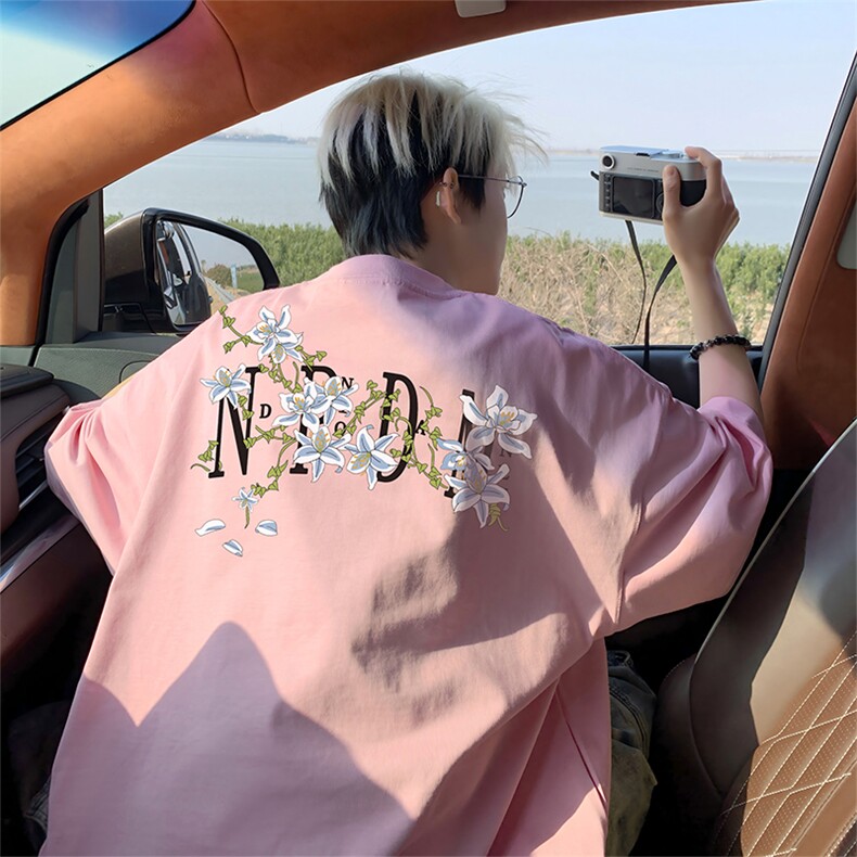 新款抖音直播得物品质260克TB5140批28短袖220克纯棉T5140P23控39，男装T恤，电商C408(原B339-1)