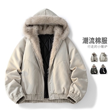 美式复古座山雕棉服男款冬季加厚保暖毛领棉衣外套MY2519-P98，男装棉衣，星座610（原A335）