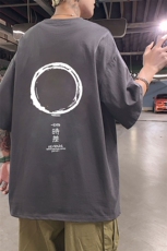 夏季大码港风oversize日系经典时差运动短袖纯棉T恤T17-P30，男装T恤，星座508（原C305）