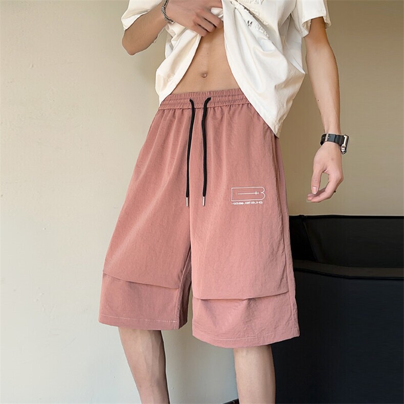 ！2026夏季新款男士宽松刺绣短裤情侣百搭五分裤DK313特P30，男装休闲裤，电商B220