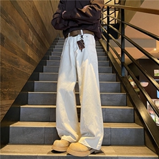 美式微喇牛仔裤男春秋季宽松直筒垂坠感裤子阔腿弯刀工装休闲长裤，男装休闲裤，电商B315