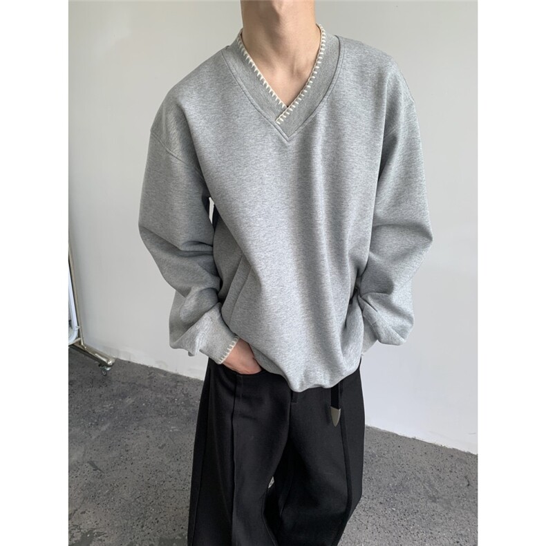 日系复古学院风V领卫衣男女春秋季休闲宽松内搭外套ZCT20，女装短外套，星座208-5