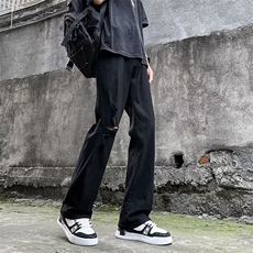 高街牛仔裤男士韩版潮流破洞痞帅2024夏季新款ins长裤RK1709-P45，男装牛仔裤，星座412-2