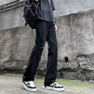 高街牛仔裤男士韩版潮流破洞痞帅2024夏季新款ins长裤RK1709-P45图片
