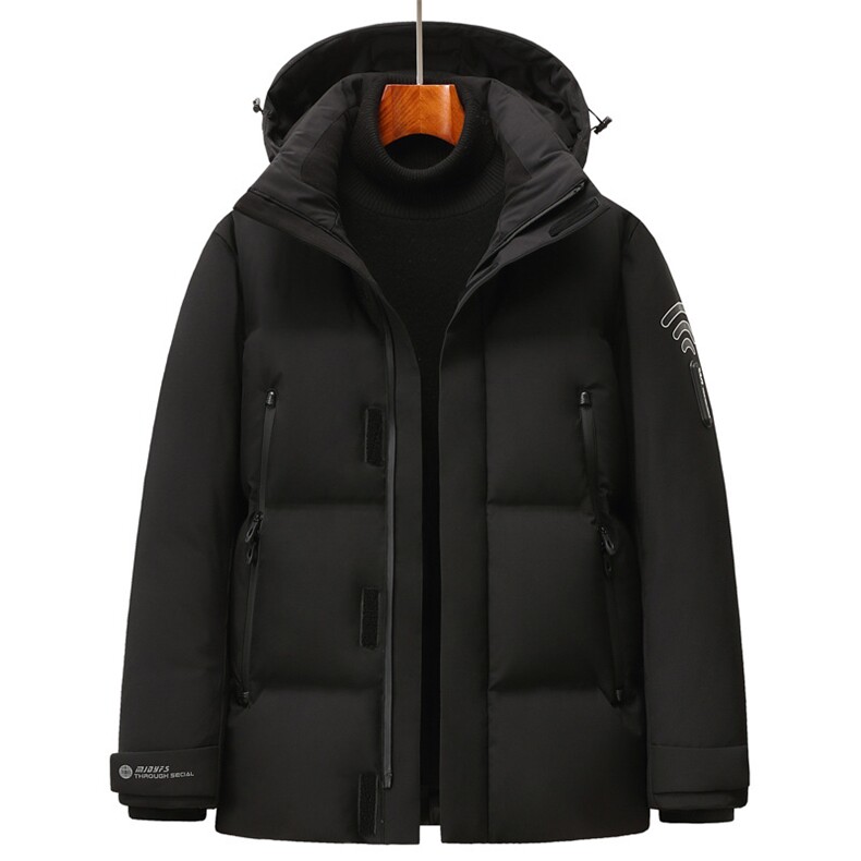 90%白鸭绒羽绒服男爸爸装冬季中长款加厚中年人保暖外套H27-P195图片