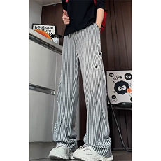 K2621/P40春装新款鱼骨纹条纹褶皱休闲裤男大码运动裤卫裤长裤子，男装休闲裤，电商A141