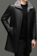 BG-H23009海宁山羊皮真皮皮衣男水貂内胆皮夹克外套加厚保暖男装，男装皮衣，电商B360A（原721A）