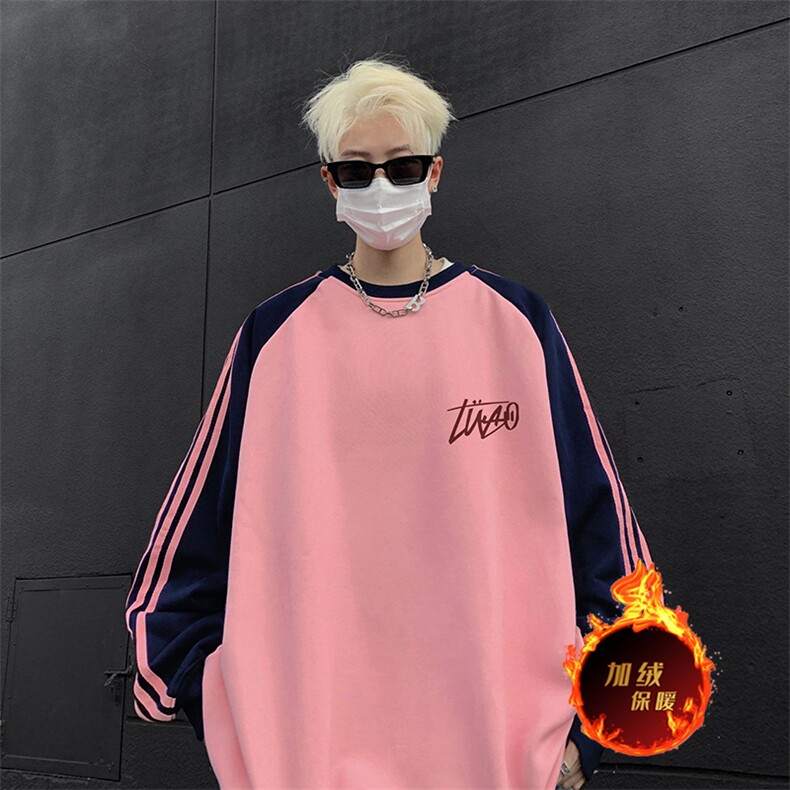 抖音得物供货 提供视频 秋冬重磅美式宽松织带圆领卫衣0761图片