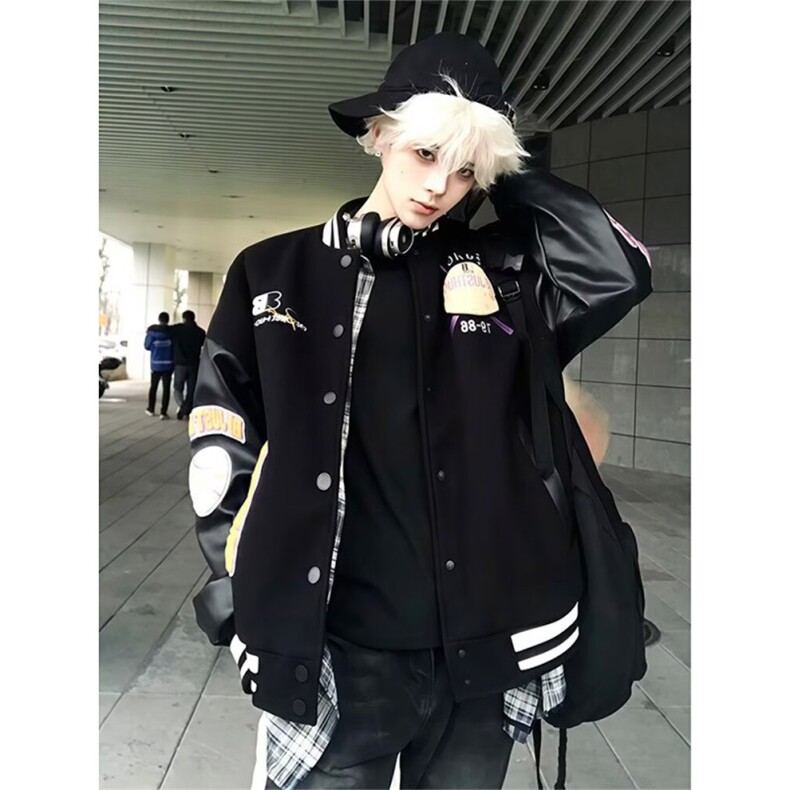 新款2025春秋洋气棒球服外套男女青年夹克上衣J725,男装夹克,星座1116A（原606A-3）