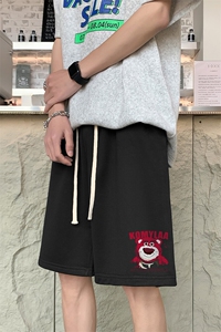 已注册草莓熊直播得物抖音品质男中裤五分短裤K051P28控39图片