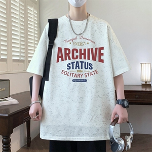 ！2026夏季新款男士潮牌百搭字母印花短袖T恤T2561特P25图片