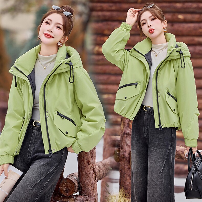 现货，羽绒服2024年冬季新款短款宽松白鸭绒外套，女装羽绒服，布依丽人