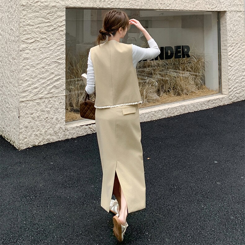 夏季半身裙马甲时尚两件套女,女装套装/套裙,秋水欣儿