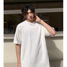 8XL-M特大码夏季短袖冰丝皱感透气T恤男潮垂感宽松半袖，男装T恤，电商D206-1