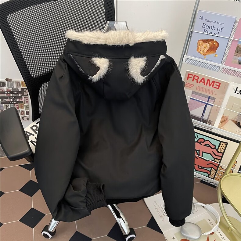 棉服毛毛男女韩版潮流连帽帅气2025冬季ins外套MF367-P95,男装棉衣,星座412-3