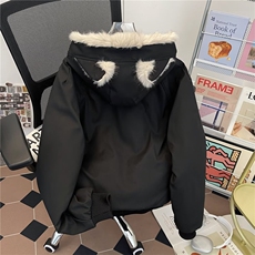 棉服毛毛男女韩版潮流连帽帅气2025冬季ins外套MF367-P95，男装棉衣，星座412-3