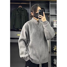 网图M03-特P55开衫毛衣男女秋冬季小众立领针织衫慵懒风情侣外套，男装针织衫/毛衣，电商D310B