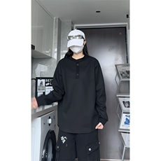 档口图亨利领套头华夫格长袖衬衫T恤polo衫W2480-P40直播品质，男装T恤，星座1213