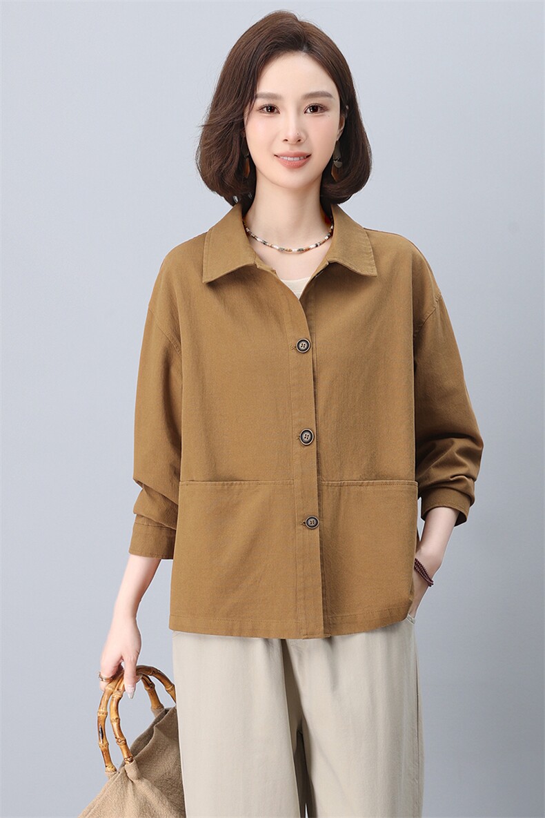 休闲短款外套女春秋2026新款小个子洋气百搭大码宽松中年妈妈上衣,女装短外套,悦见她