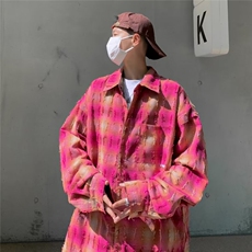 男秋季新款长袖格子布双面穿夹克外套C4531-P70，男装夹克，星座1109-3