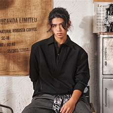 网图假两件白色长袖衬衫男春秋款潮牌宽松高级设计感衬衣，男装衬衫，星座410-6（原星座1304-1）