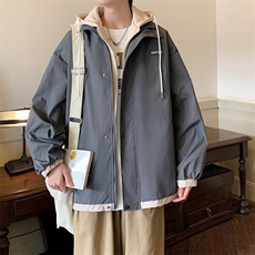 XZ102B-1秋季假两件宽松/连帽休闲外套潮夹克JK2302P80，男装夹克，星座102B-1