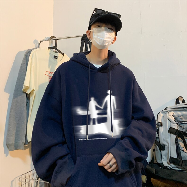 ！连帽圆领卫衣男装港风帽衫男 LM138-P35图片