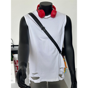230克纯棉重磅破洞背心T恤抖音得物品质-光板也有货 -DT904-P25图片