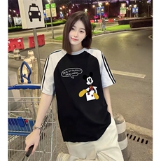 抖音得物品质二开240克宽松纯棉美式潮牌插肩三杠织带短袖T恤，男装T恤，电商A486