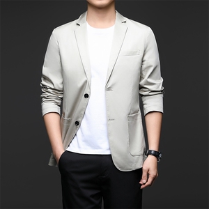 D33728秋冬新款男士西服薄款商务休闲男装外套轻薄通勤外衣