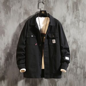 2021春秋季新大码日系水泥墙男潮牌休闲宽松夹克外套J957-P65图片