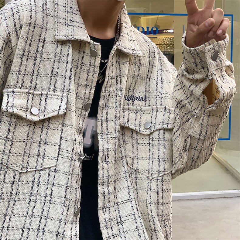 小香风夹克男ins潮流韩版休闲宽松痞帅外百搭上衣Z658P60图片